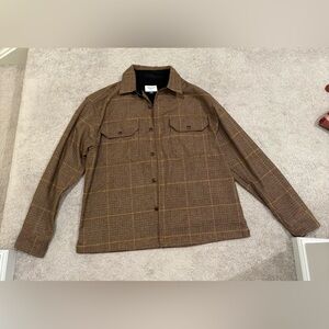 American Eagle Outfitters Brown Checkered Shirt Jacket